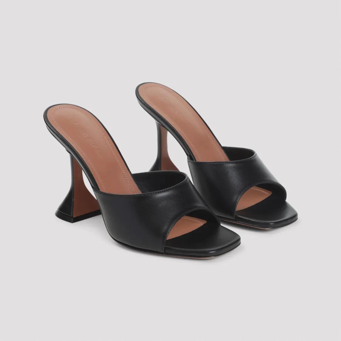 Thumbnail - Amina Muaddi Sandalen - Flared High-Heeled Mule Sandal - Gr. 37,5 (EU) - in Schwarz - für Damen
