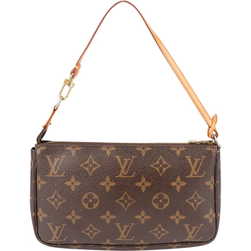 Louis Vuitton Schultertasche Louis Vuitton Canvas Monogram Pochette Accessoire  braun