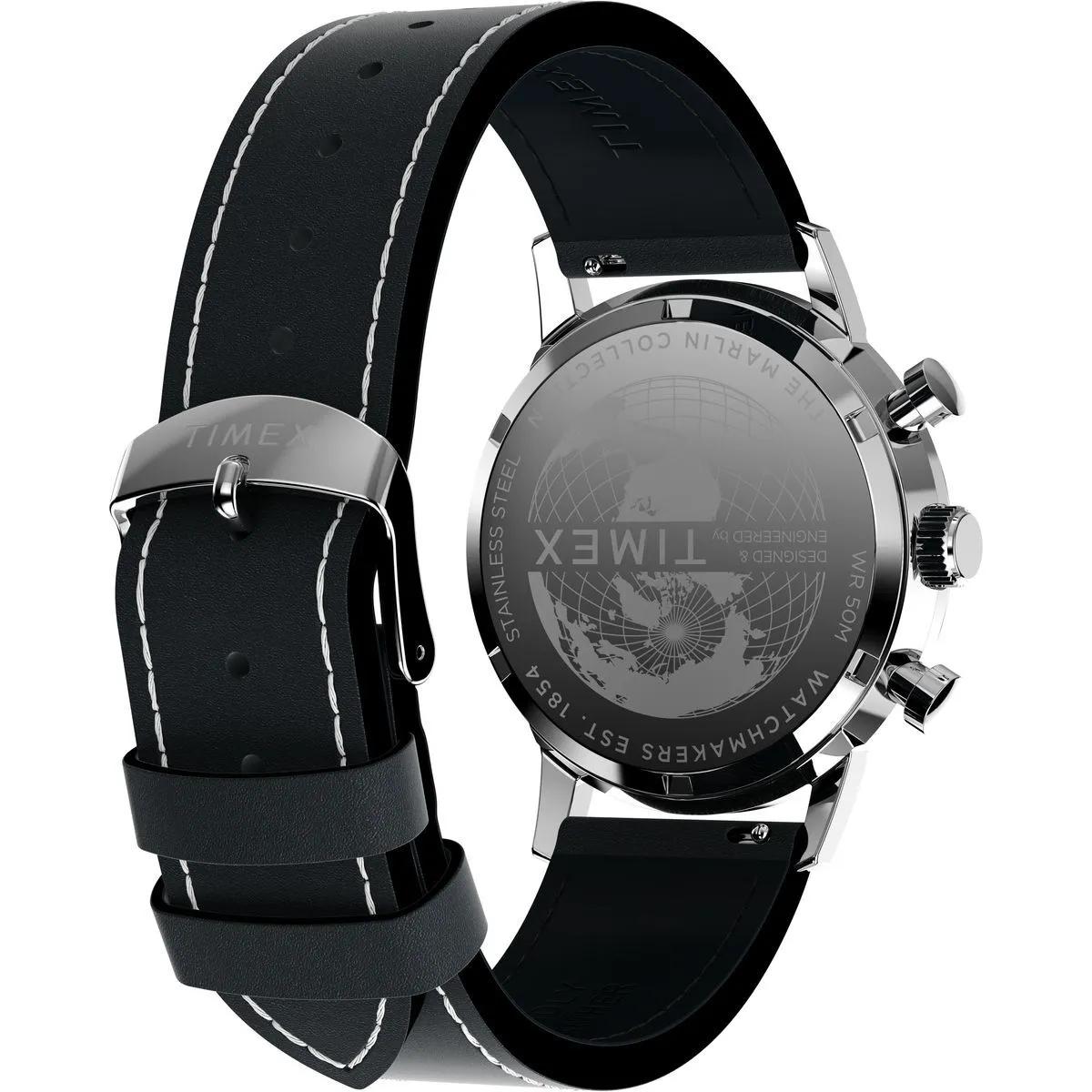 Thumbnail - Timex Uhren - Quarz-Analoguhr Marlin Chronograph Stripes - Gr. unisize - in Schwarz - für Damen