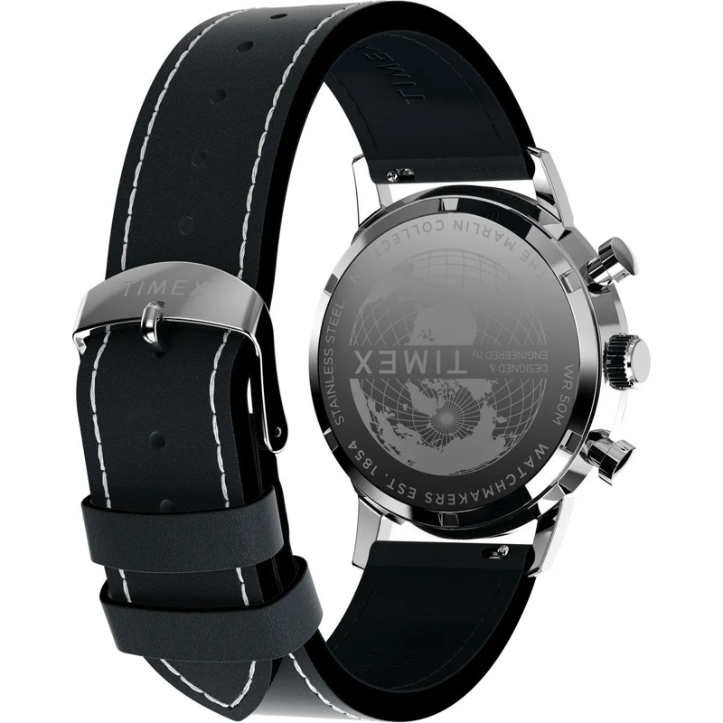 Timex Quarzuhr Quarz-Analoguhr Marlin Chronograph Stripes schwarz(Image 5)