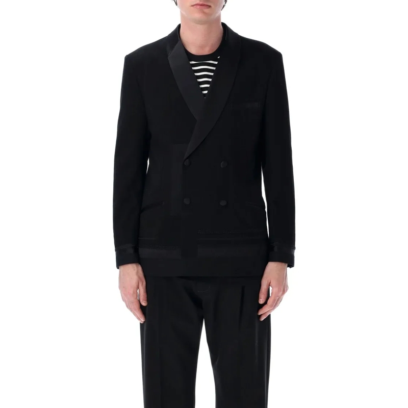 Junya Watanabe Blazer Tailored Double-Breasted Blazer Black