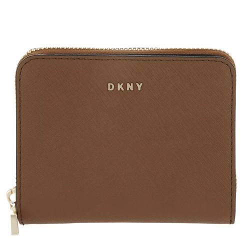 DKNY Bryant Park Small Carryall Wallet Saffiano Leather Teak Zip-Around Wallet