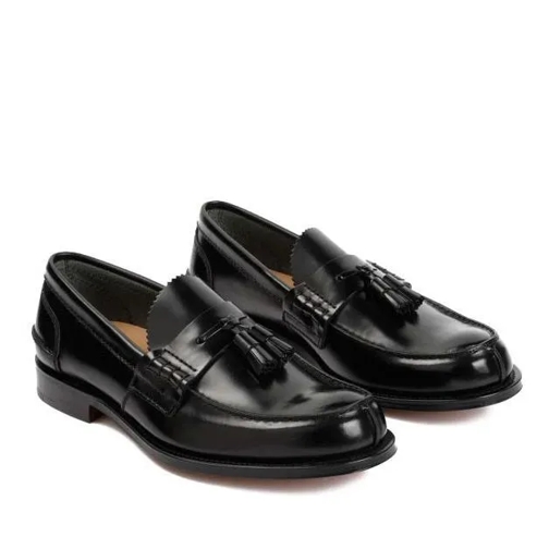 Church's Tiverton Black Brushed Calf Leather Loafers Black Mocassin