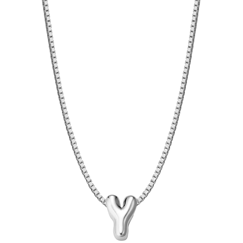 Glanzstücke München Mittellange Halskette Sterling Silber Halskette Buchstabe Y silber