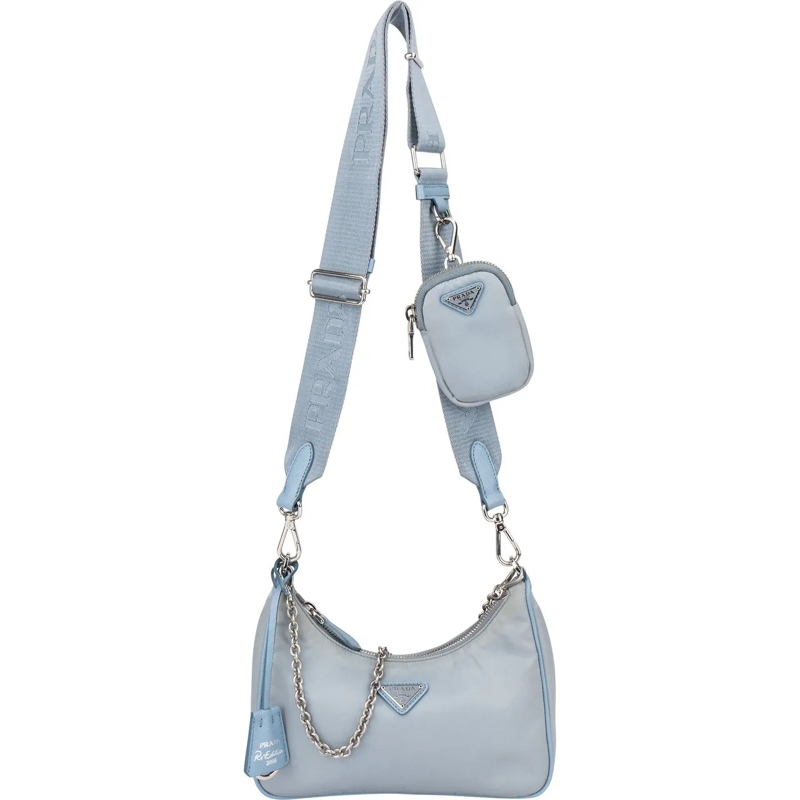 Prada Schultertasche Prada Blue Nylon Triangle Re-Editon Crossbody Bag blau