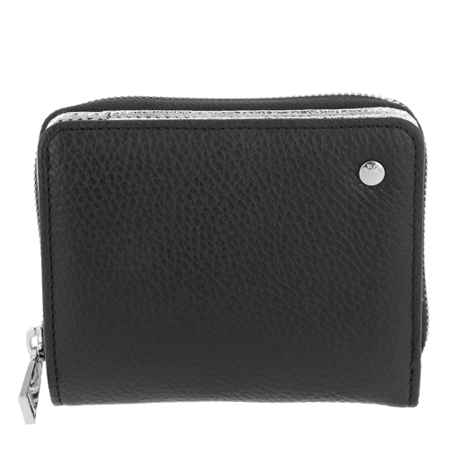 Abro Adria Doubleface Wallet Black/Nickel Portemonnaie mit Zip-Around-Reißverschluss