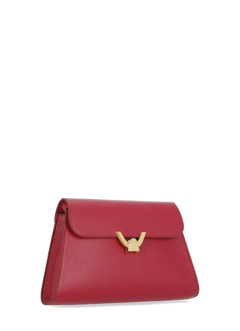 Coccinelle Rode leren schoudertas met flap Red Dames
