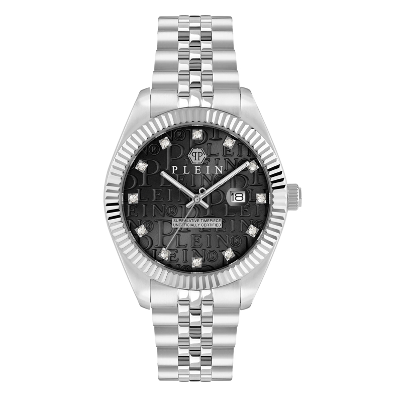 Philipp Plein Quarzuhr Quarz-Analoguhr Date Superlative Gent silber