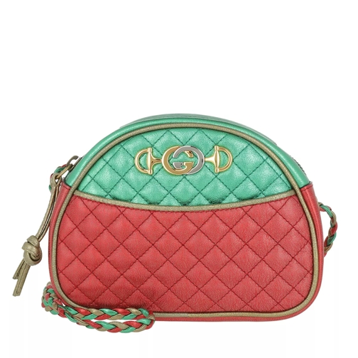 Gucci Laminated Mini Bag Leather Red/Green Crossbody Bag