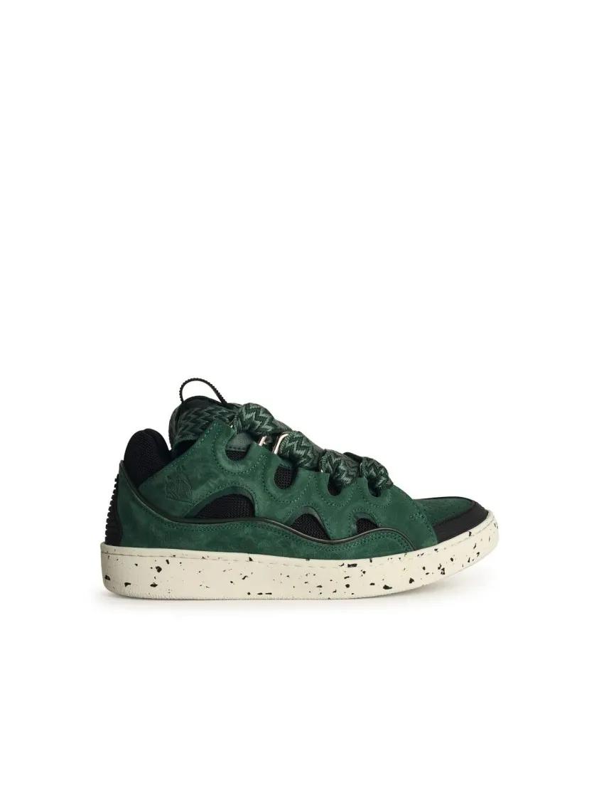 Lanvin Low-Top Sneaker - Curb%27 Green Leather Blend Sneakers - Gr. 44 (EU) - in Grün - für Damen