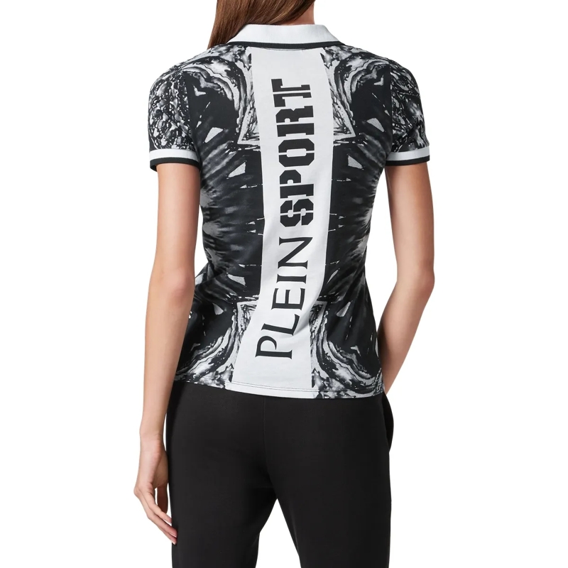 Plein Sport Top Poloshirt Optical Flower schwarz(Image 2)