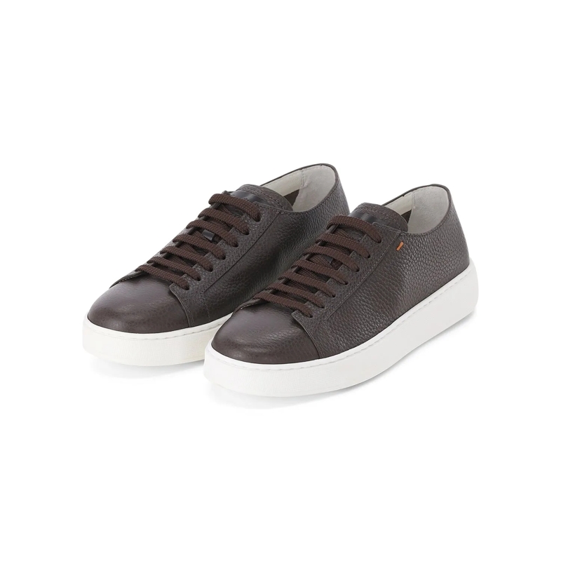 Santoni Schnürschuhe Sneaker aus Leder braun(Image 5)
