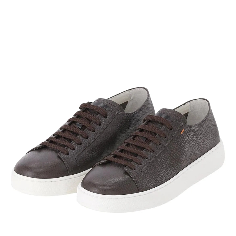 Santoni Schnürschuhe Sneaker aus Leder braun(Image 5)