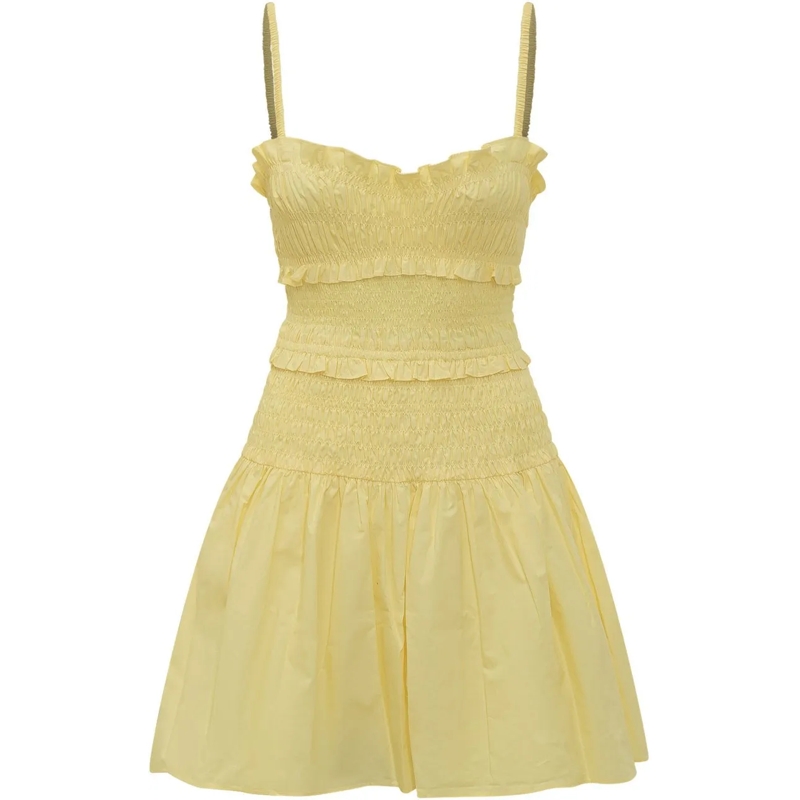 MICHAEL Michael Kors Minikleid Abito Mini con Corpino Arricciato e Balze gelb