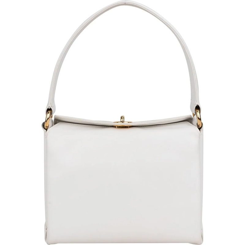 Gucci Tote Gucci All White Leather Turnlock Handbag weiß