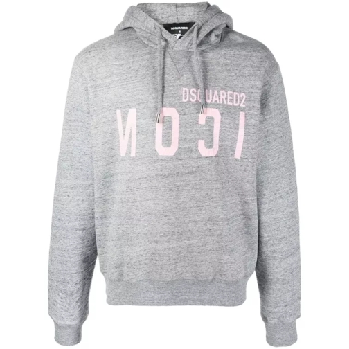 Dsquared2  Reverse Icon-Logo Hoodie Grey