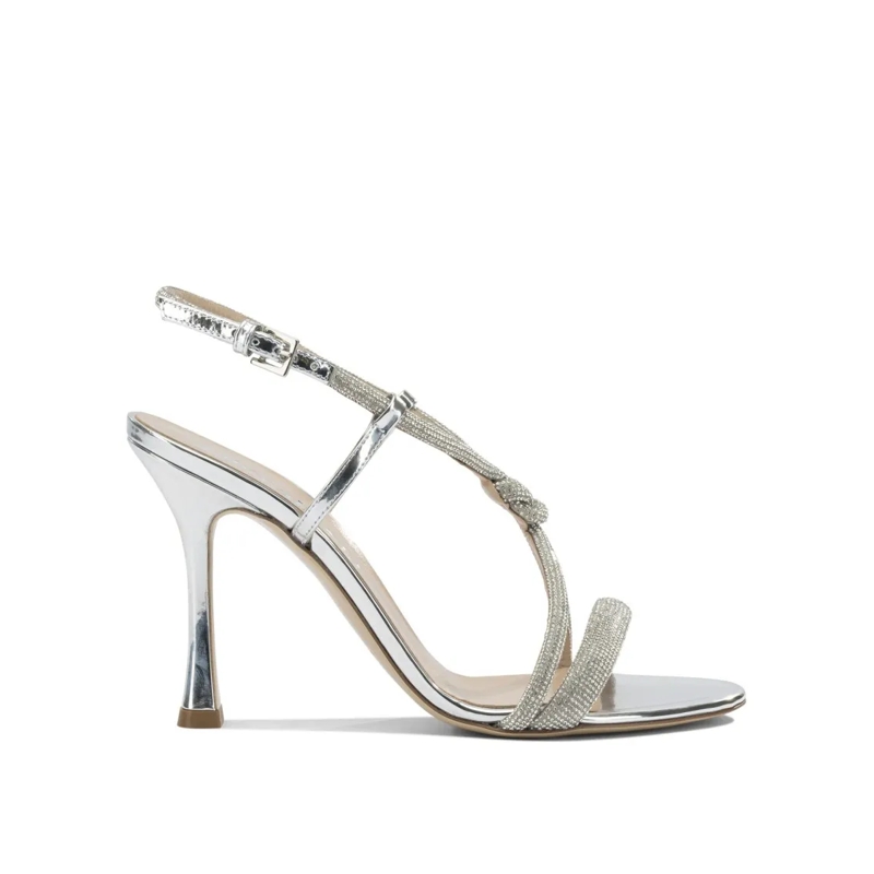 Ninalilou Sandalen Mid-Height Metallic Finish Heeled Pumps Grey