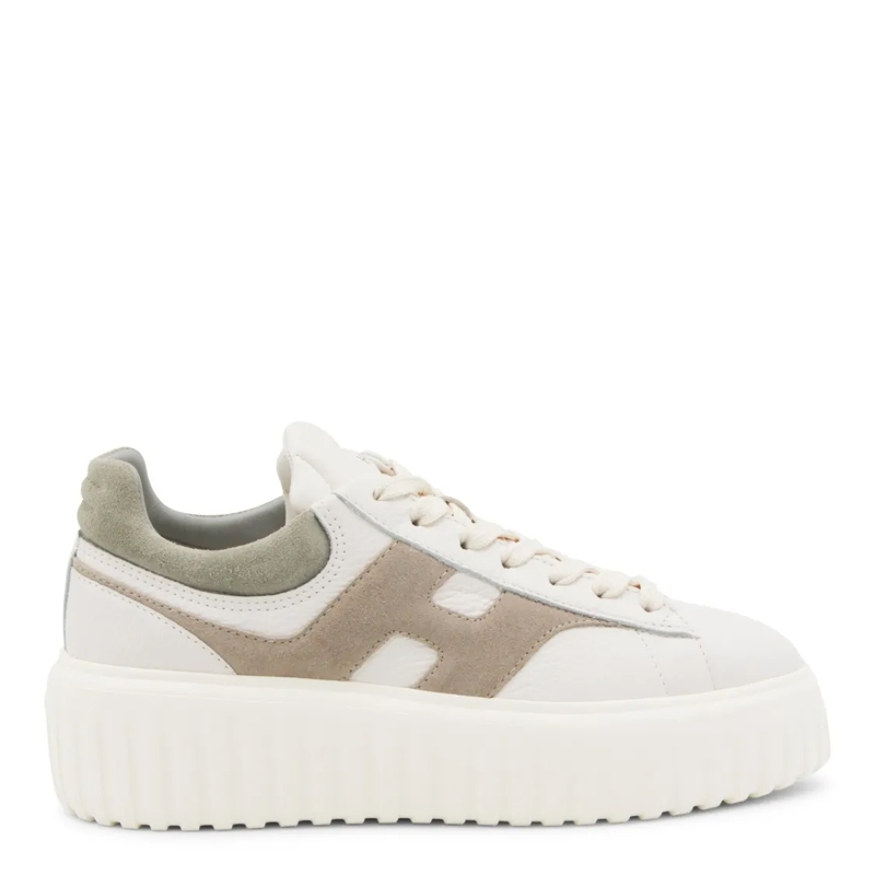 Hogan Lage-top sneaker White And Beige Leather Sneakers Neutrals
