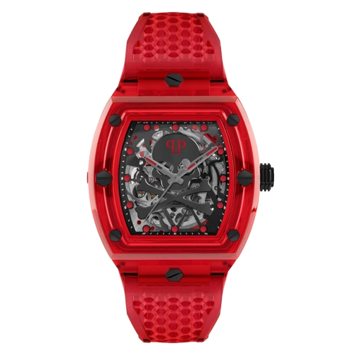 Philipp Plein Quarz-Uhr Quarz-Analoguhr The $Keleton Crystal rot