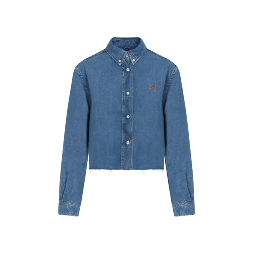 Miu Miu Lyocell Shirt Blue 