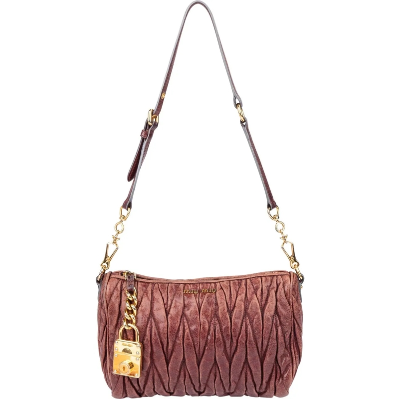 Miu Miu Tote Miu Miu Quilted Leather Padlock Shoulder Bag mehrfarbig