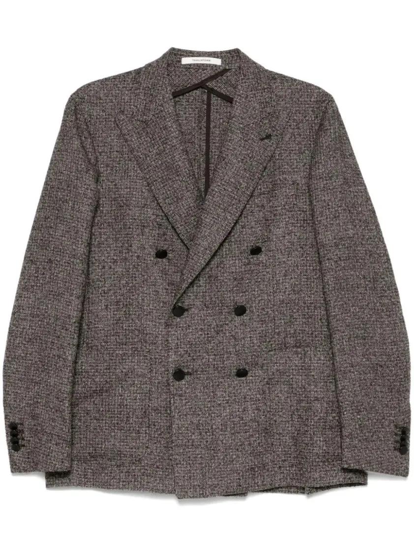 Thumbnail - Tagliatore - Double-Breasted Wool Blend Jacket - Größe 48 - grau