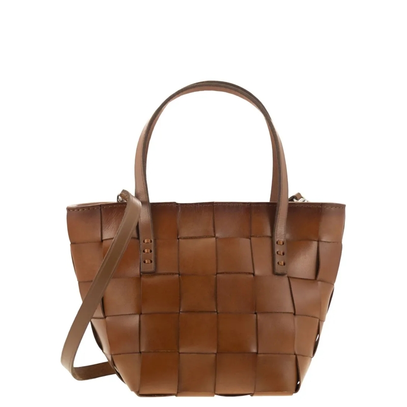 DRAGON DIFFUSION Sac à bandoulière Japan Mini - Woven Leather Bag Brown
