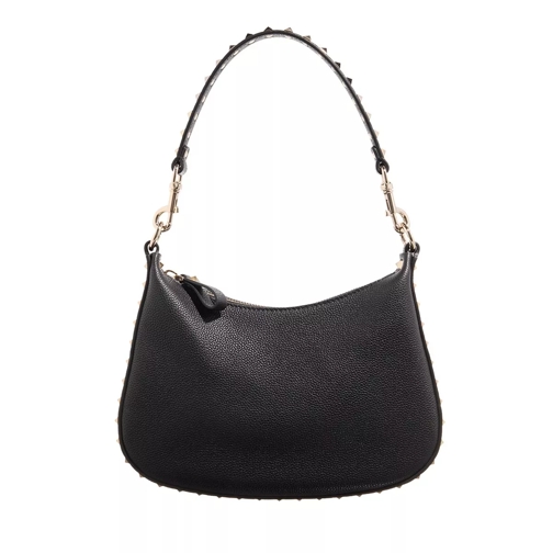 Valentino Garavani Small Hobo Rockstud Black Hobo Bag