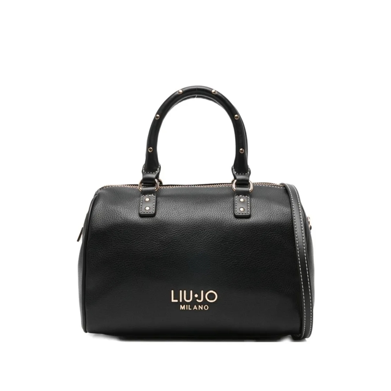 LIU JO Schultertasche Structured Handbag In Textured Synthetic Leather Black