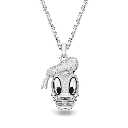 Swarovski Disney Donald Duck pendant, Rhodium plated White Hänge