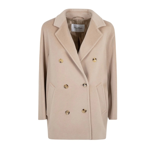 Max Mara  Double-Breasted Beige Coat With Gold-Tone Buttons Neutrals