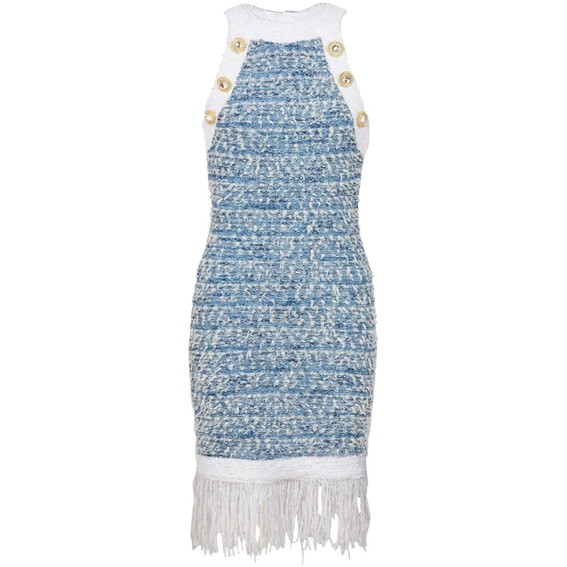 Balmain Midikleid Dresses Light Bluewhite blau
