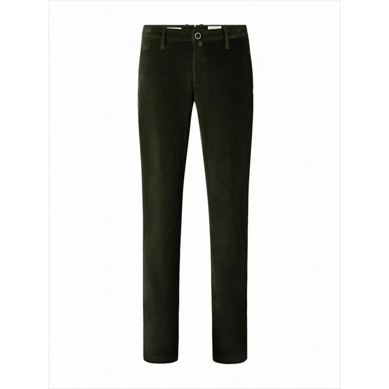 Jacob Cohen Jeans Slim Fit Green Stretch Corduroy Trousers Black