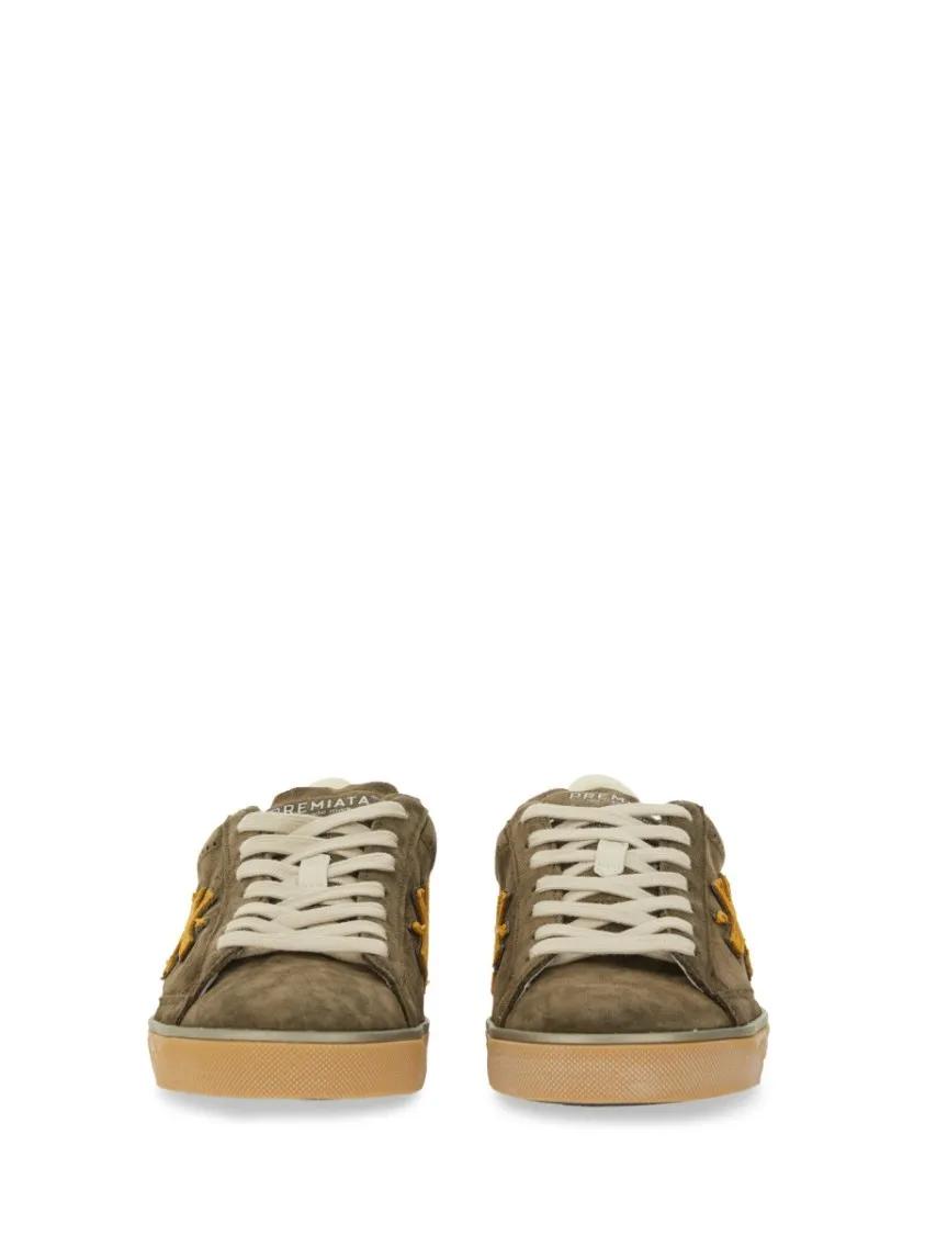 Thumbnail - Premiata Low-Top Sneaker - Low-Top Sneakers In Soft Olive Calf Leather - Gr. 45 (EU) - in Grün - für Damen