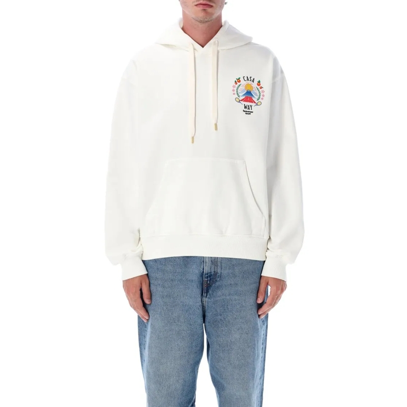 Casablanca  Casa Way Mountain Embroidered Hoodie White