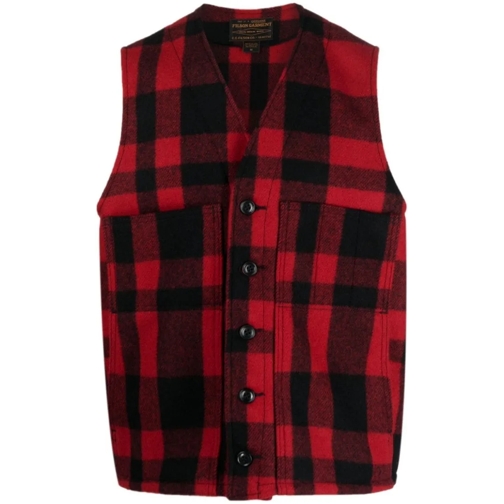 Filson Overgangsjas Rose Red/Black Wool Gilet Red