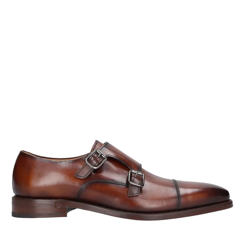Henry Stevens Flache Schuhe Schnallenschuh Liam CDM mittel-braun