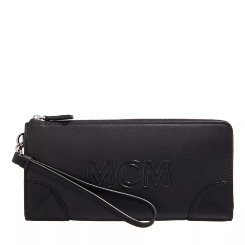 MCM Aren Zipped Wallet Large Black Portafoglio continental