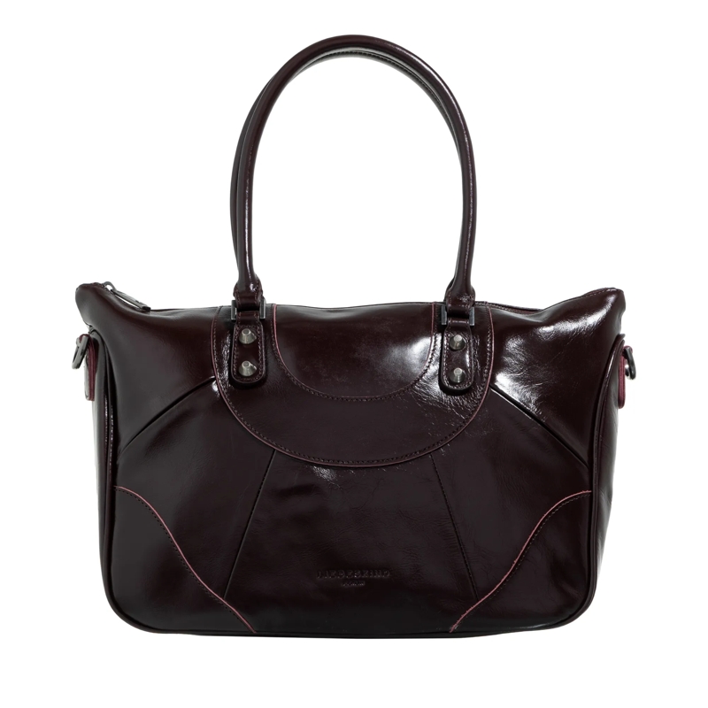 Liebeskind Berlin Shopper Esther Lack Distressed Satchel Bag M Burgundy