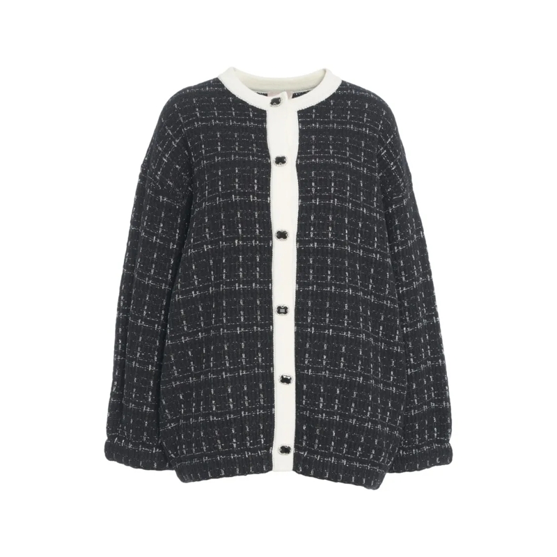 LIU JO Strickjacke Cardigan With Contrasting Details Black
