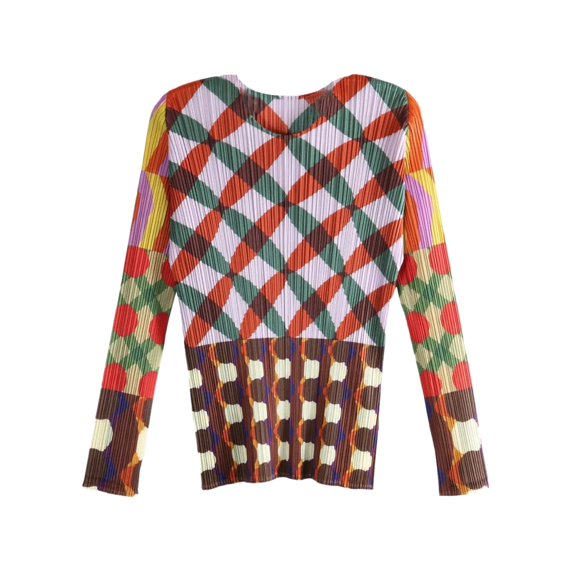 Issey Miyake Bluse Plissiertes Langarmshirt Harmony 22 PINK