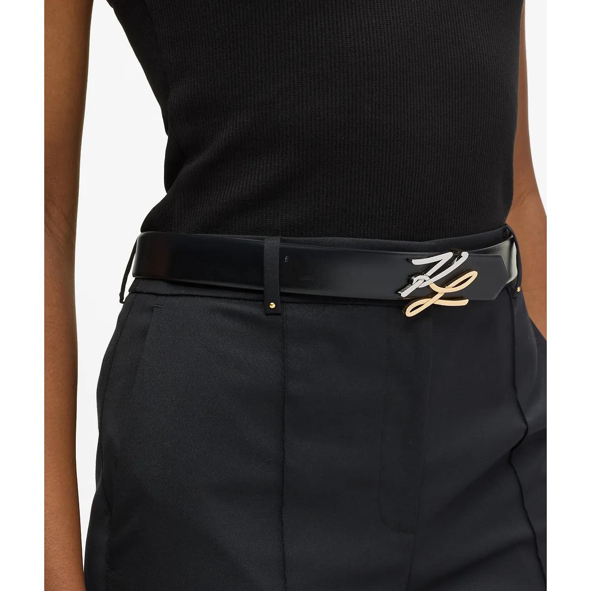 Thumbnail - Karl Lagerfeld Gürtel - K/Autograph Wendbarer Gürtel - Gr. 65 - in Schwarz - für Damen