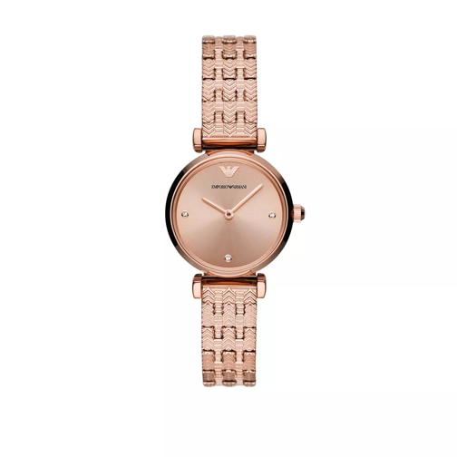 Emporio Armani Ladies Two-Hand Stainless Steel Watch Rose Gold-Tone Dresswatch