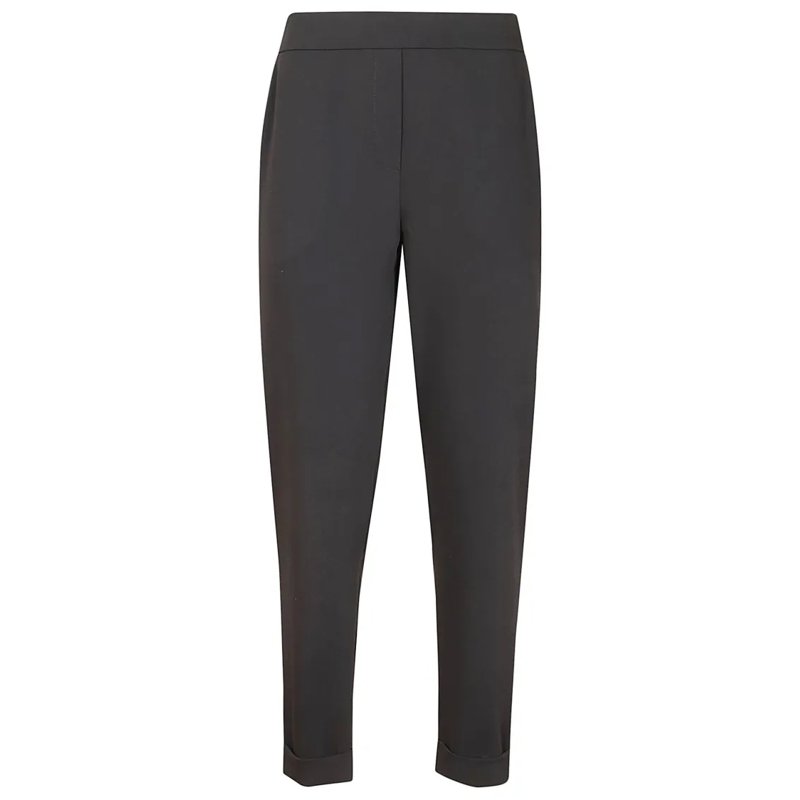 P.A.R.O.S.H.  Tapered Black Tailored Pants With Elastic Waistban Black