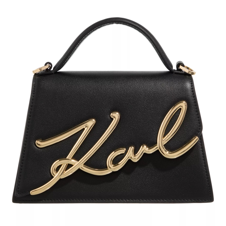 Karl Lagerfeld K Signature 2.0 Md Crossbody Black Gold Crossbody Bag