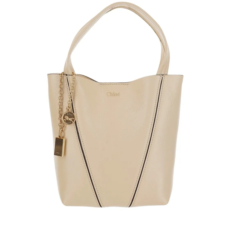Chloé Fourre-tout Chloé Spin Garnet Leather Small Tote Bag Neutrals