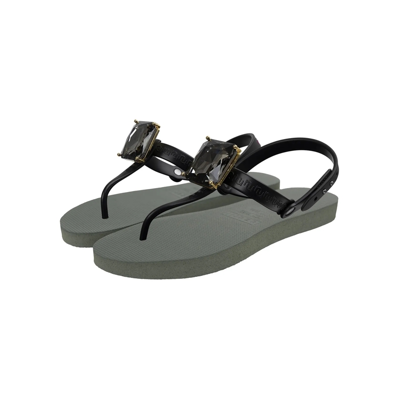 UZURII Flip Flops Zehentrenner Selena Diamond Silver dunkel-grün(Image 2)