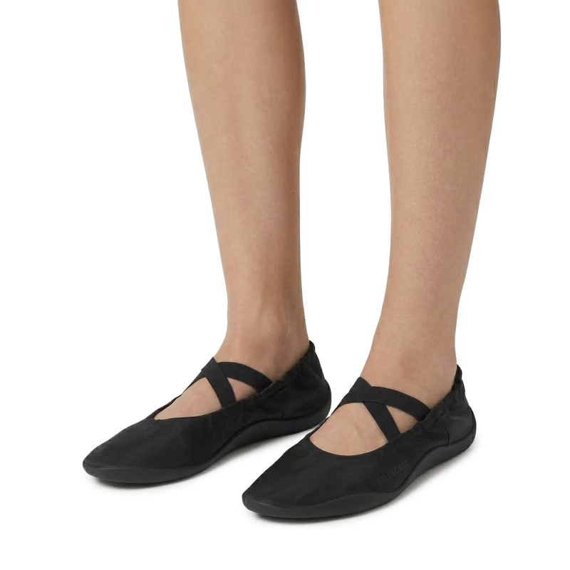 Balenciaga Schnürschuhe Ballerinas Shibuya mit Logo schwarz(Image 2)