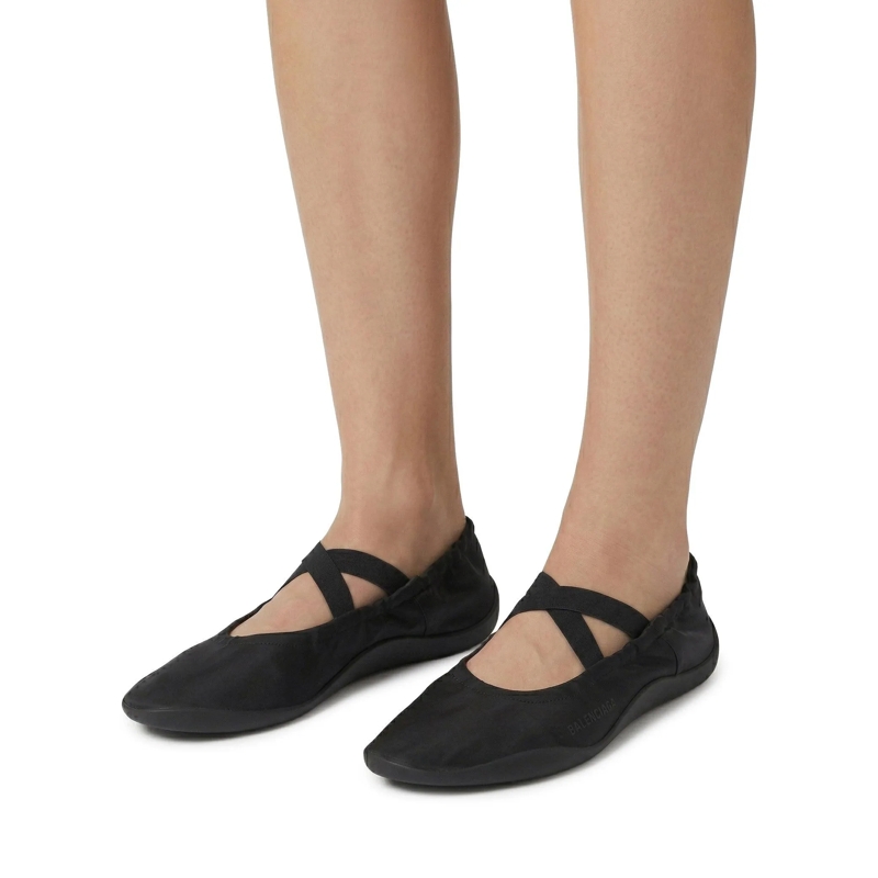 Balenciaga Schnürschuhe Ballerinas Shibuya mit Logo schwarz(Image 2)