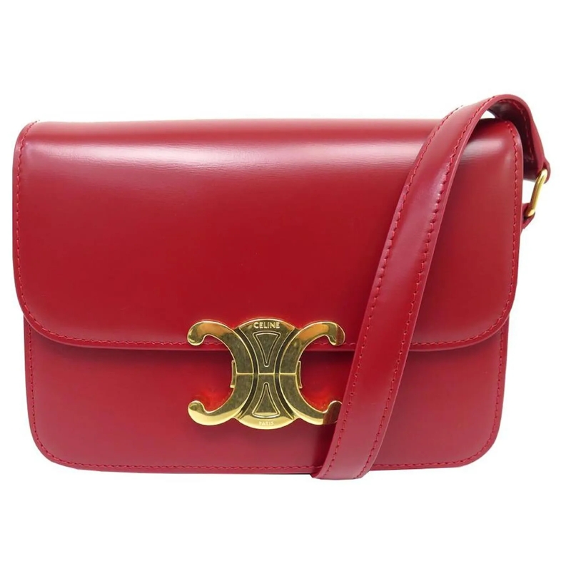 Celine Crossbody Bag NEUE CELINE TRIOMPHE TEEN 188423 ROTE LEDER HANDTA rot
